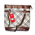 SWISS Mobility Laptop / Notebook Computer Tote, Brown Plaid