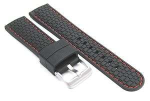 24MM RUBBER DIVER STRAP FOR PANERAI WATCH MARATAC RED/ST #3R  