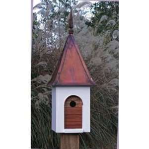  French Villa Bird House w White Brown Copper Roof Pet 
