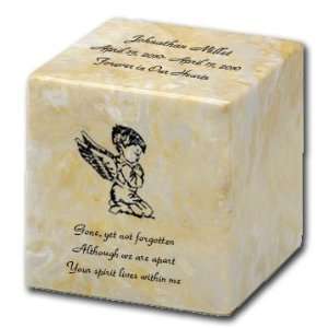   Infant Boy Gold Small Cube Cremation Urn   Engravable