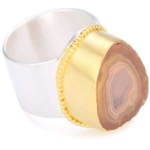 Heather Benjamin Sea Adventure Banded Agate Wave Ring, Size 7