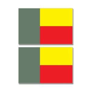  Benin Country Flag   Sheet of 2   Window Bumper Stickers 