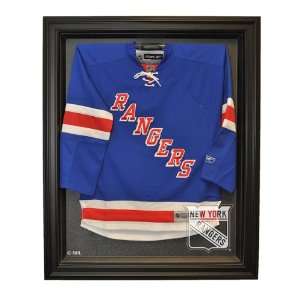New York Rangers Hockey Jersey Display Case, Removable Face with Black 