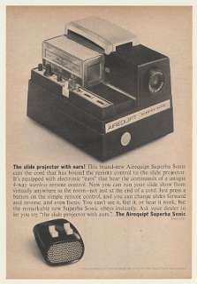1961 Airequipt Superba Sonic Slide Projector Print Ad  