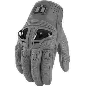  ICON JUSTICE LEATHER GLOVES (SMALL) (GREY) Automotive
