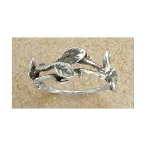 Oxidized Sterling Silver Wreath of Leaves Ring, 3/8 in 