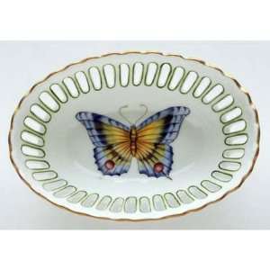  Anna Weatherley Butterfly Small Oval Green Dish 3 In