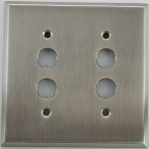   Satin Nickel 2 Gang Push Button Switch Wall Plate