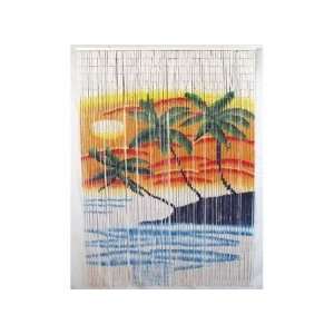  Bamboo54 5237 Orange and Blue Palm Curtain