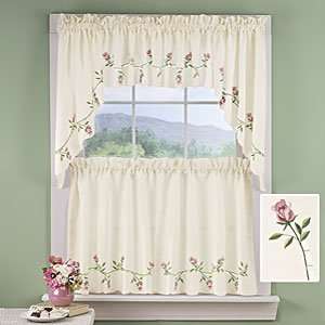  Winding Rose Cafe Curtains
