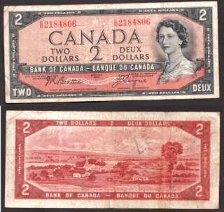 1954 $2 Bank of Canada ~ Devils Face ~ BC 30b  