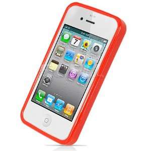  Ecell   RED LEATHER FEEL SILICONE GEL SKIN CASE FOR iPHONE 