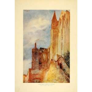   Mont Saint Michel Cathedral France Cass Gilbert   Original Color Print