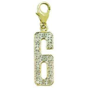  14K Yellow Gold Diamond 6 Charm Jewelry