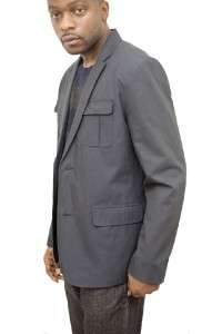 Kenneth Cole Mens Black Combo Stripe 2 Button Sports Coat Blazer 