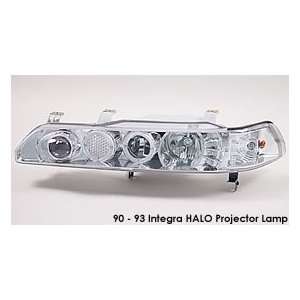   One Piece Projector Chrome Housing with Halo LED Angel Eye Automotive