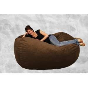  6Ft Comfy Lounger Bean Bag Chair, Chocolate Micro Suede 