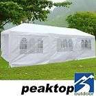 peaktop 10 x 30 white gazebo party tent canopy with side walls blowout 