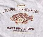   Womens Gray T Shirt Crappie Fisherman Bass Pro Bait Tackle Fishing L