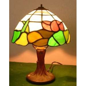  Stained glass floral lamp