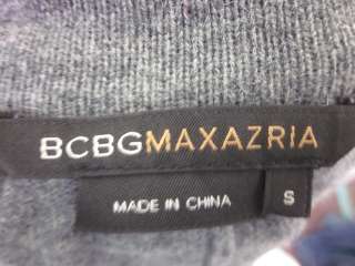 BCBG MAX AZRIA Gray Tie Wool Cardigan Sweater Sz S  