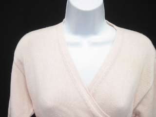 ESKANDAR Light Pink Tie Front Wrap Cardigan Sweater 1  