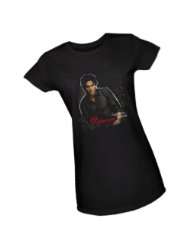 Damon    The Vampire Diaries Crop Sleeve Fitted Juniors T Shirt