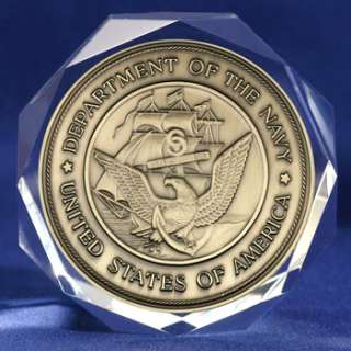 United States Navy Seal Medal on Crystal Octagon  