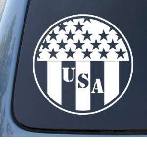 USA CIRCLE   Patriotic   Vinyl Car Decal Sticker #1323  Vinyl Color 