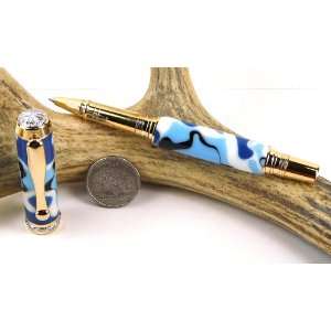  Ocean Camo Acrylic Triton Pen With a Gold Finish Office 