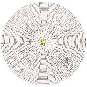 Caspari Spider Web Paper Salad Plate Package, Black with Yellow Spider 