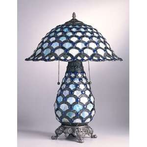  Stained Glass Panels Peacock Tiffany Style Table Desk Lamp 