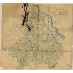  Civil War Map Map of part of Essex, King and Queen, and 