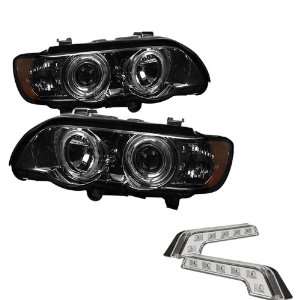  BMW E53 X5 Halo LED Smoke Projector Headlights and LED Day Time 