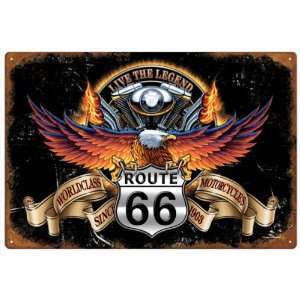  Eagle Ride Route 66 Biker Vintage Metal Sign