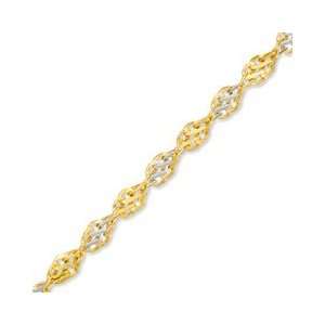   Two Tone Gold Spiral Chain Anklet   10 10K BRACELETS/ANKLET Jewelry