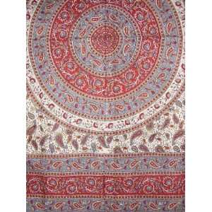  Jaipur Paisley Tablecoth 55 x 80 Rectangle Red/Gray 