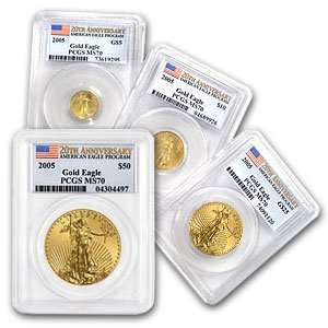  2005 (4 Coin) Gold American Eagle Set   MS 70 PCGS 