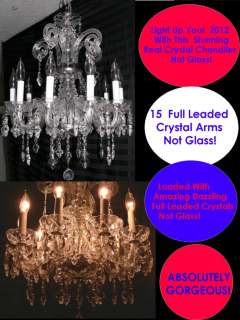 SUPERB QUALITY FULL LEADED EUROPEAN REAL CRYSTAL CHANDELIER NOT GLASS 