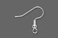 Silver Plated Ear Wire, Fish Hook, Earring Finding   24  