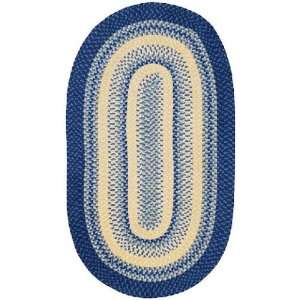  Cottonside Blue Yellow Bradied Chenille Rug 5 x 8 Capel 