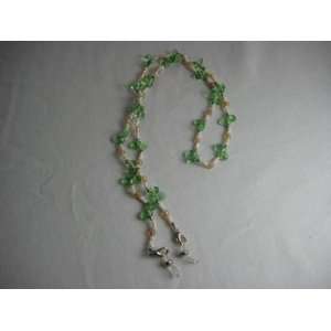    Green, Amber & Pearl Eyeglass Chain