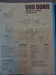 Van Dorn Operation Manual 75 RS 5F 75T Injection #26016  