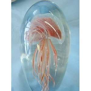    Hand Blown Glass Coral Glow in the Dark Jellyfish