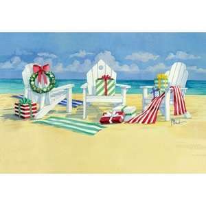  Tropical Holiday Beach Chairs Scene Floor Mat Rug