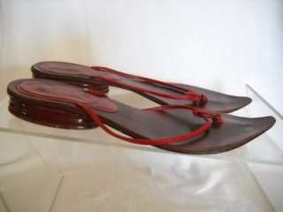 ZARA  RED LEATHER SANDALS SHOES 39 US 9  