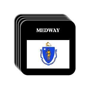  US State Flag   MEDWAY, Massachusetts (MA) Set of 4 Mini 
