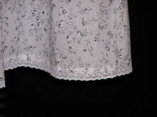 Eileen West Night Gown~Pajama~White with Black Roses~Lawn Cotton 
