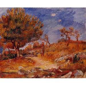   painting name Landscape Woman under a Tree, by Renoir PierreAuguste