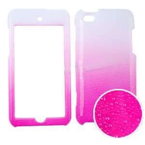 Apple iPod Touch 4 (iTouch) 3D Rain Drop Design, Hot Pink / White Snap 